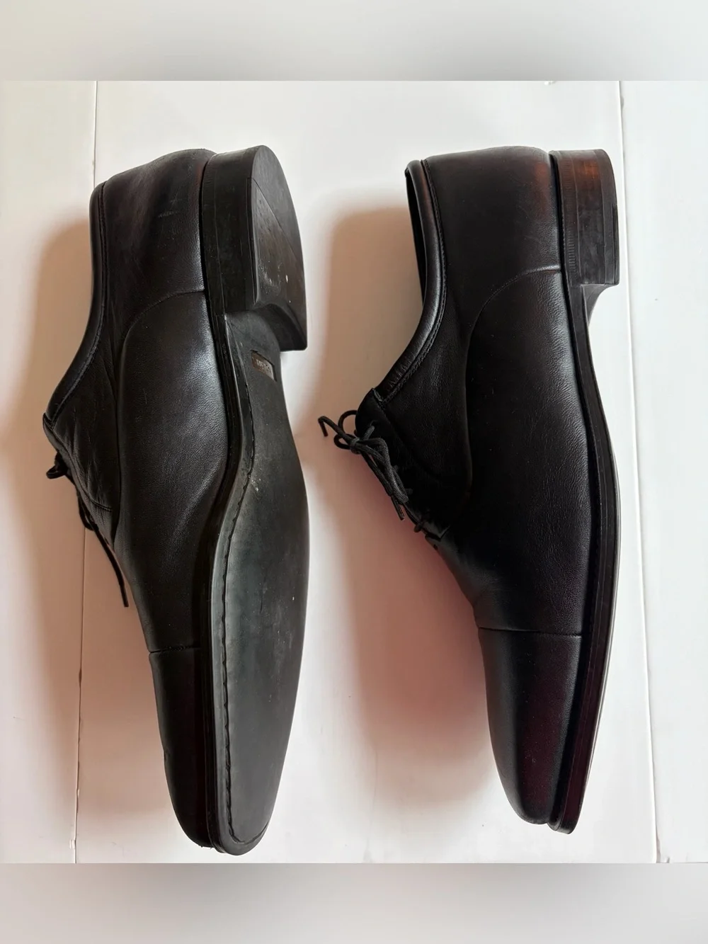 Magnanni Black Leather Cap-Toe Oxfords Men's 12 D Made in Spain